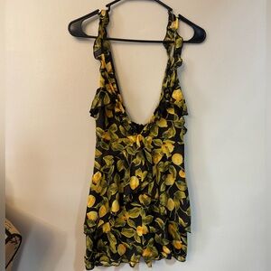 Nasty Gal Lemon Print Ruffle Romper